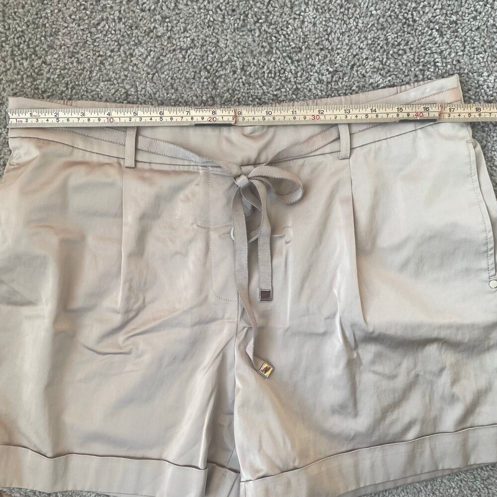 NWT Lafayette 148 New York Sz L pleated city shorts in sandstone retail $298 - Picture 4 of 14